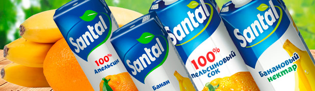 СОКИ SANTAL в новой упаковке по 250 мл